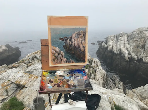 artists easel on isles of shoals 