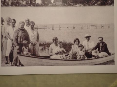 old family photo in a boat on cape cod
